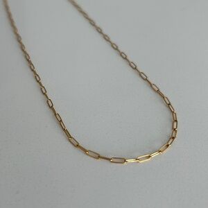 Gold paperclip chain necklace